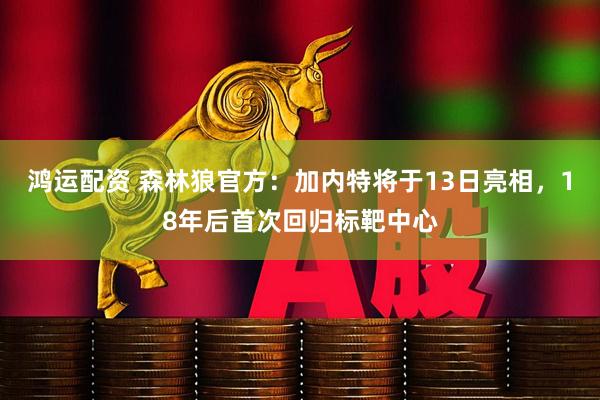 鸿运配资 森林狼官方：加内特将于13日亮相，18年后首次回归标靶中心